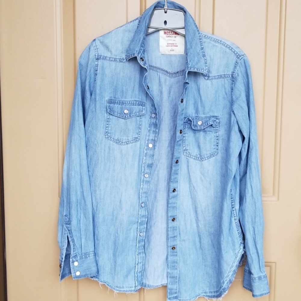 Denim button down